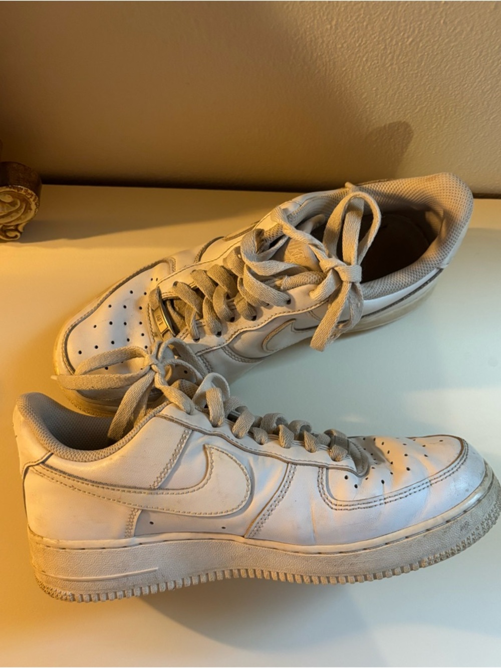 Nike Beige/Tan Low Top Sneakers - Swoosh Detail